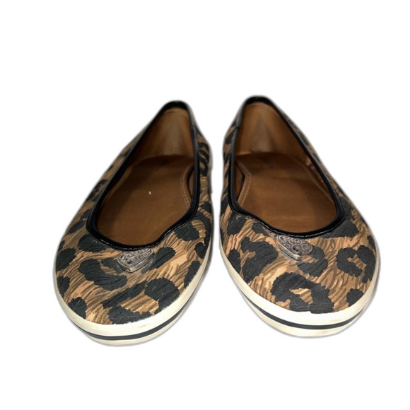 Brighton cheetah print sneaker slip on sliver heart size 8 style spots - Picture 3 of 8